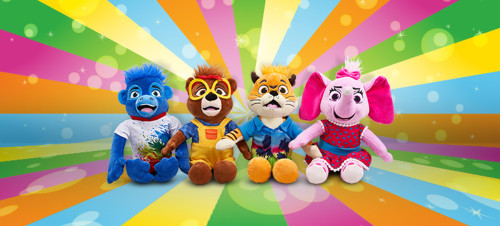 Collect all four character soft toys