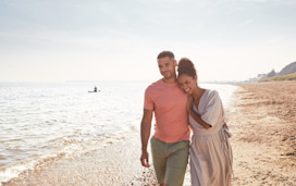 Stroll together along the beach