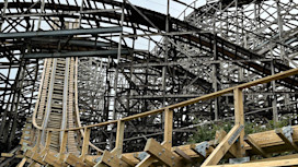 Megafobia rollercoaster at Oakwood Theme Park.