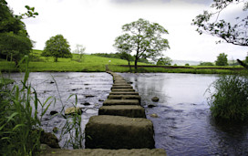 Stepping stones across the River Hodder