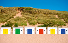 Devon beach huts, Cornwall