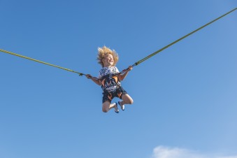 Bungee trampolines at Littlesea