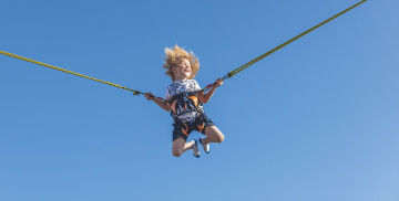 Bungee trampolines at Littlesea