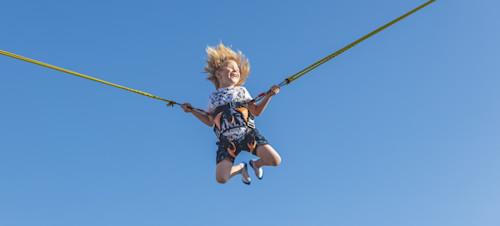 Bungee trampolines at Littlesea