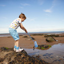 Rock pooling at the beach opposite Seton Sands