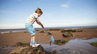 Rock pooling at the beach opposite Seton Sands