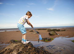 Rock pooling at the beach opposite Seton Sands