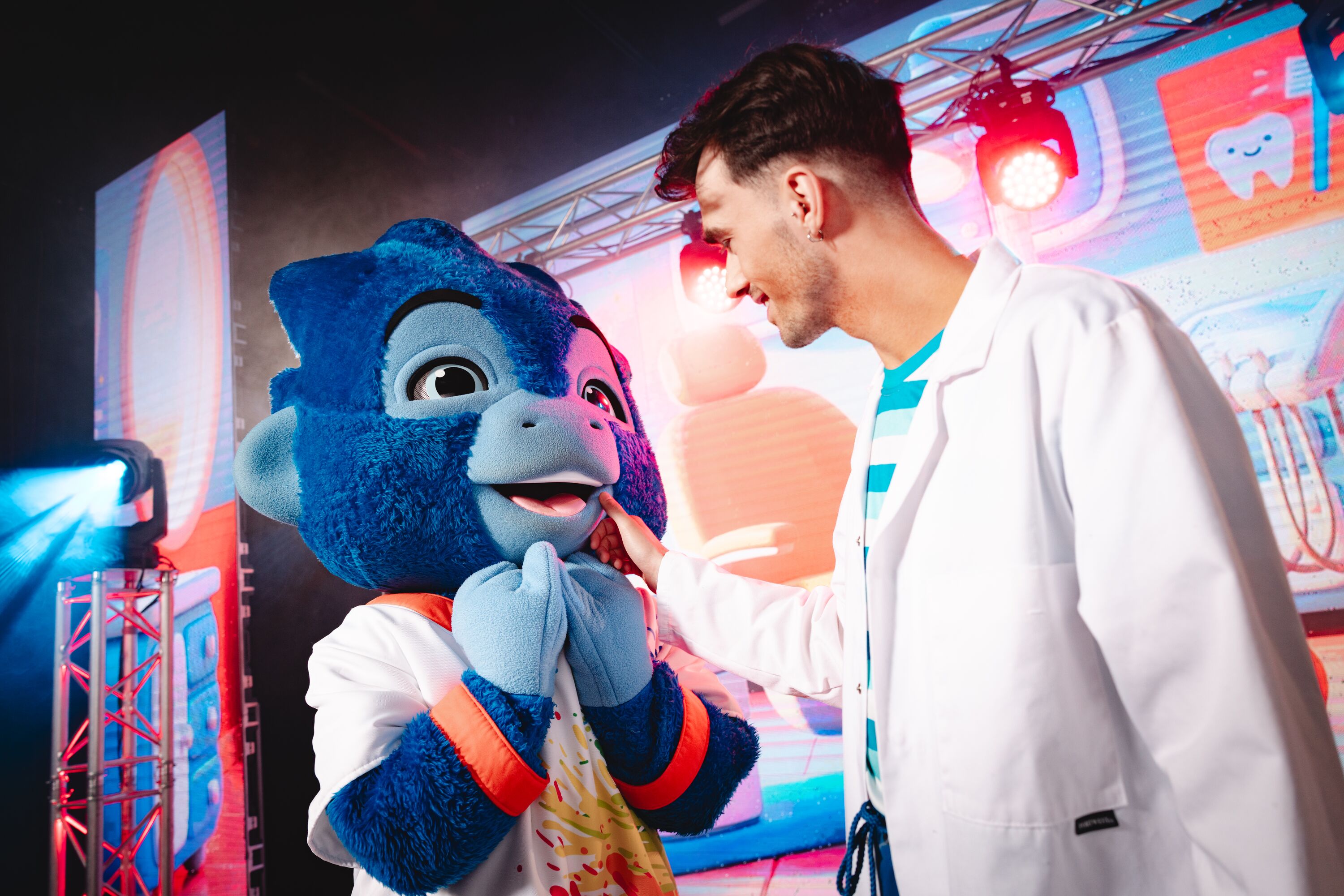 George gets his teeth checked out at the dentist 