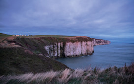 Clifftop walks around the headland at Thornwick Bay