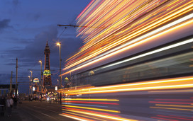 Blackpool lights at night