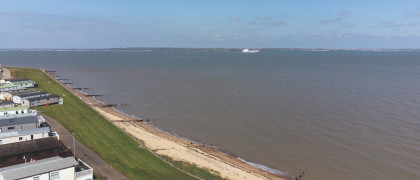 View of the Thames Estuary taken by a drone