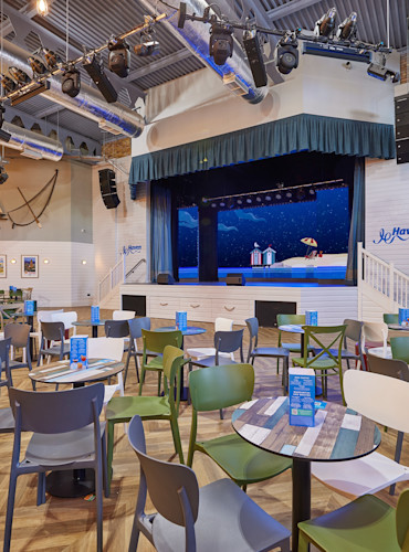 The stage area at the new Marina Bar and Stage, Skegness