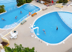 Heated outdoor pool at Devon Cliffs