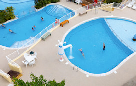 Heated outdoor pool at Devon Cliffs