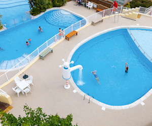 Heated outdoor pool at Devon Cliffs