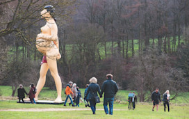 Damien Hirst's The Virgin Mother statue in Yorkshire Sculpture Park