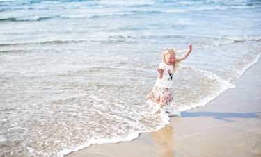 Enjoying the sea at Perran Sands