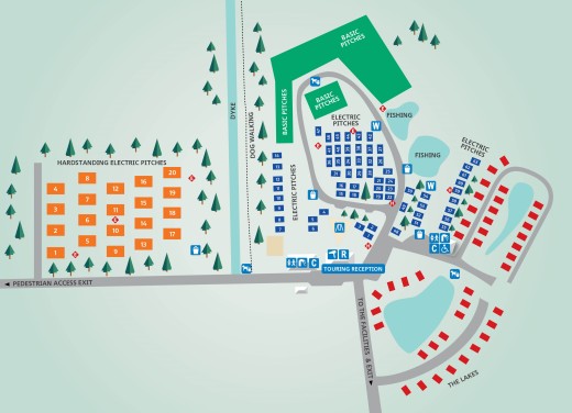 Map of Touring and Camping at Golden Sands