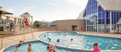 Outdoor pool at Combe Haven