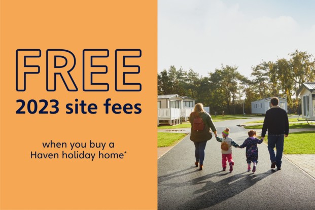 Free 2023 site fees when you buy a Haven holiday home