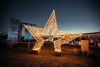 A festive star decoration at Seashore, Norfolk.