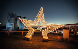 A festive star decoration at Seashore, Norfolk.