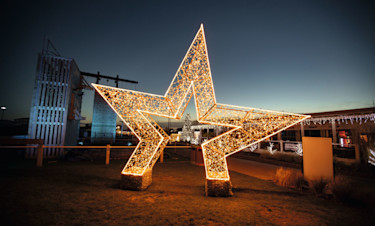 A festive star decoration at Seashore, Norfolk.