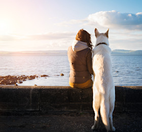 Lady and her dog