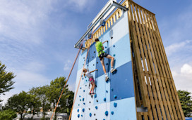 Climbing wall at Weymouth Bay