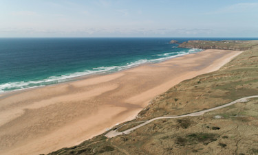 View of the beach from above