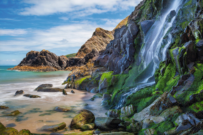 Tresaith Beach Waterfall