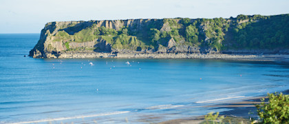 Bay views at Lydstep Beach