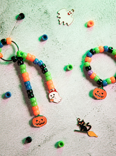 Choose from colourful beads to complete your design.