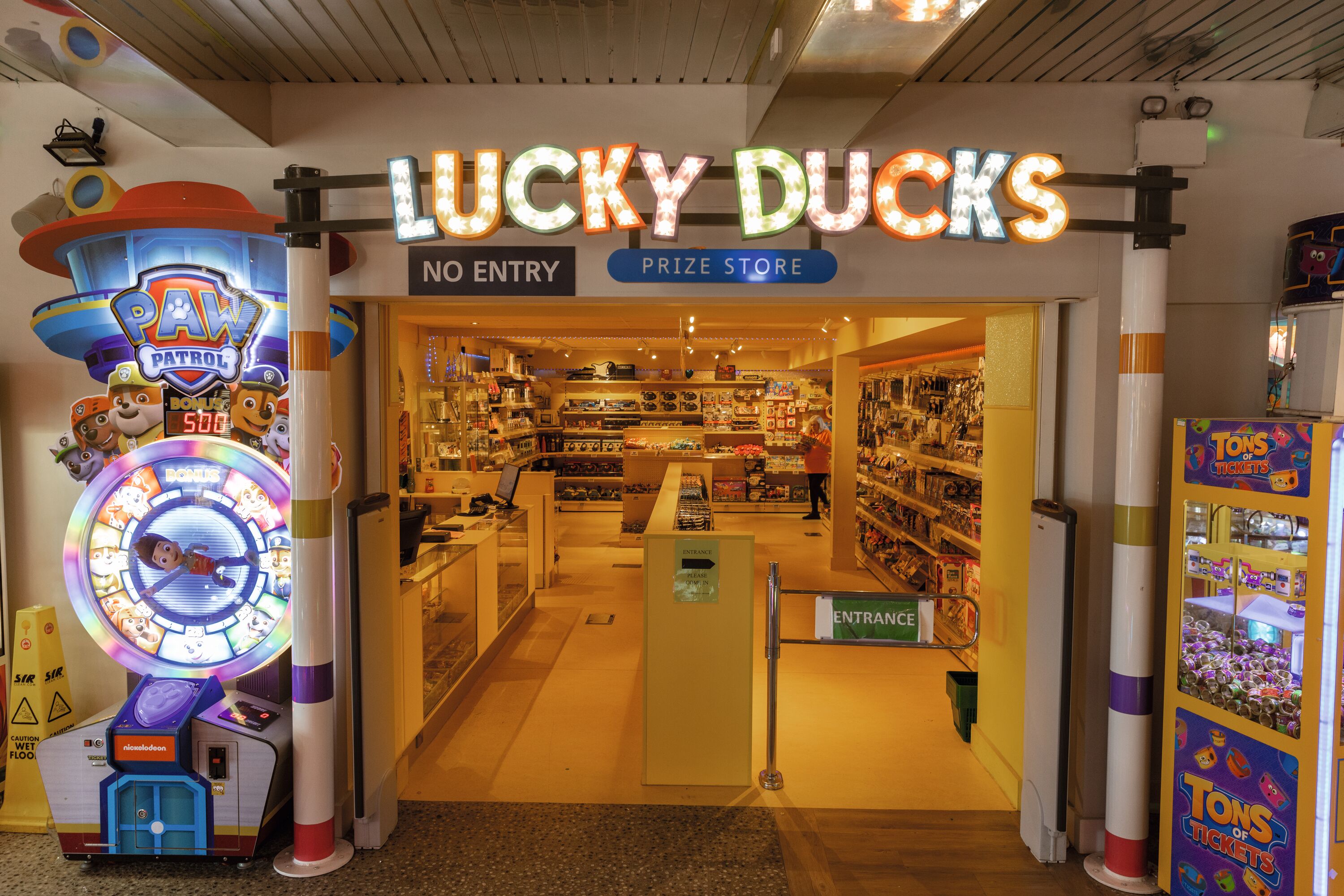 Inside the colourful prize shop at Devon Cliffs