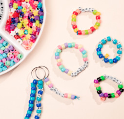 Choose from colourful beads to complete your design.