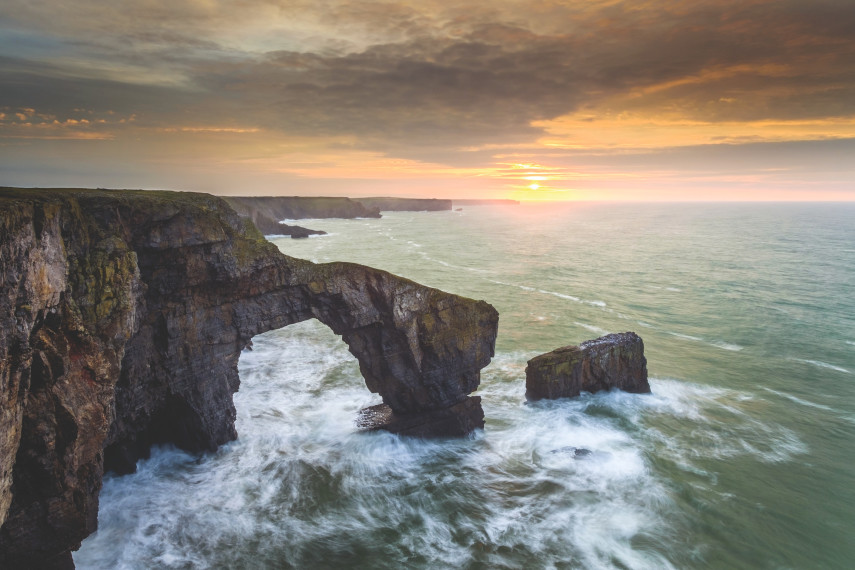 Green Bridge and the Elegug Stacks, near Stackpole