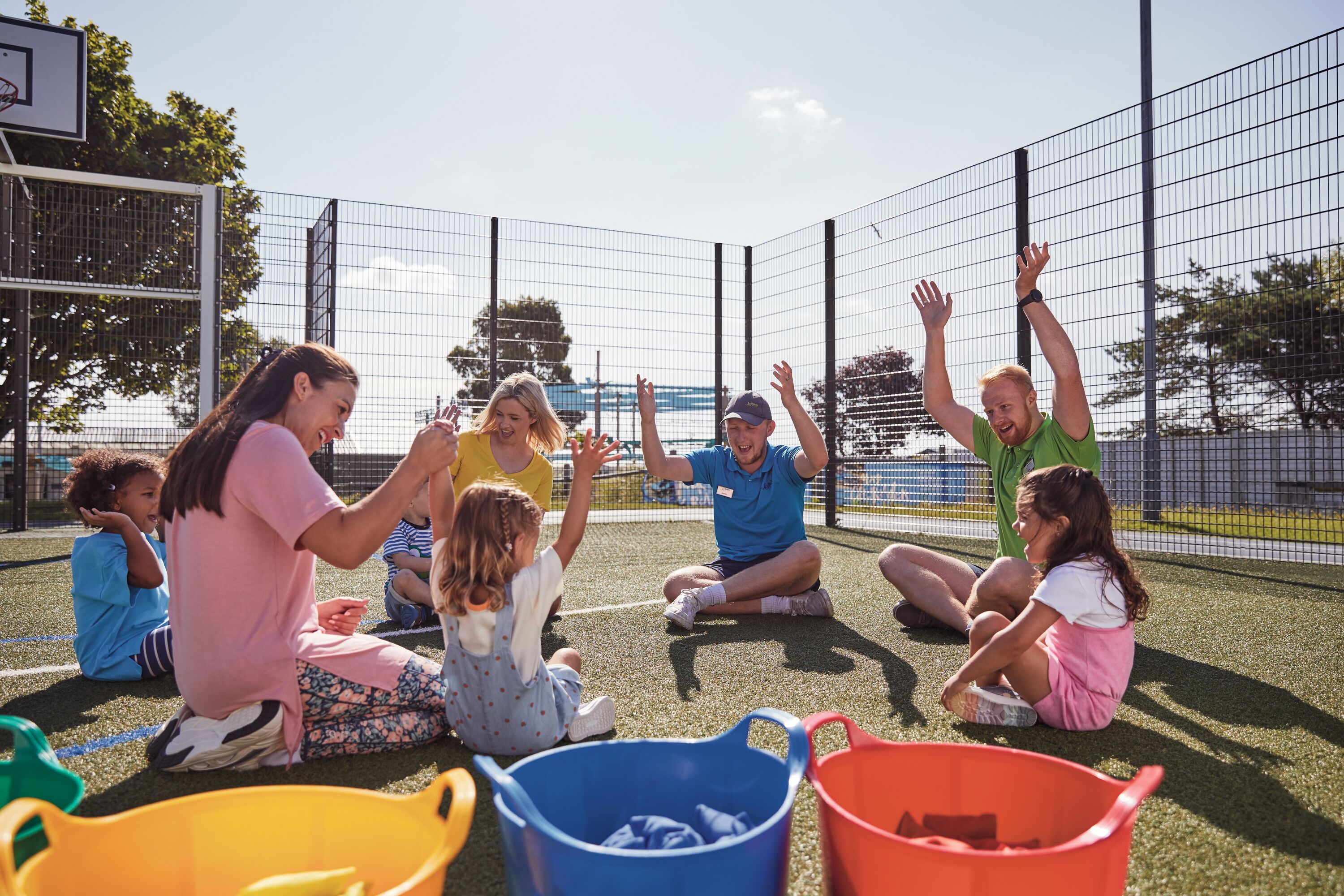 Children and their families enjoy the multi-sport Activitots sessions guided by Haven't activity leaders