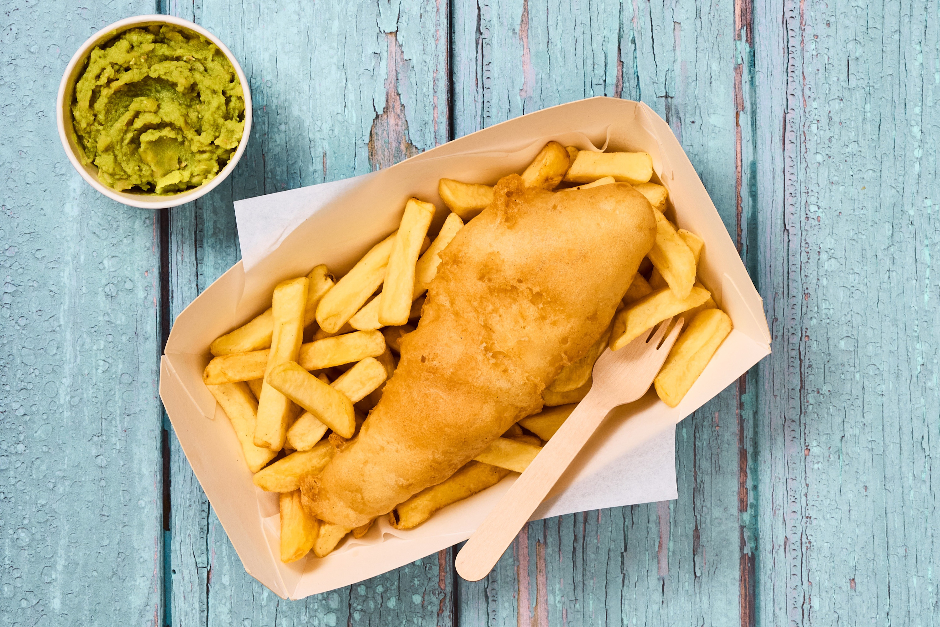 Fish and chips at The Lime Crab 