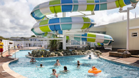 The outdoor pool at Perran Sands