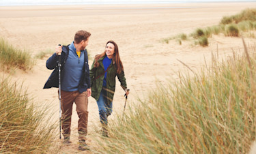 Walking the dunes at Golden Sands in Lincolnshire