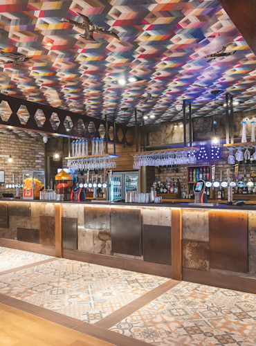 The stylish bar area