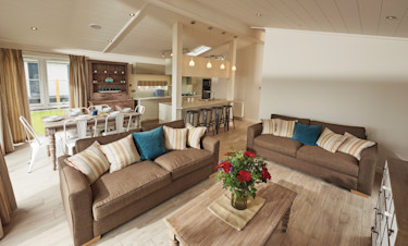 Representation of a Signature Lake Lodge lounge