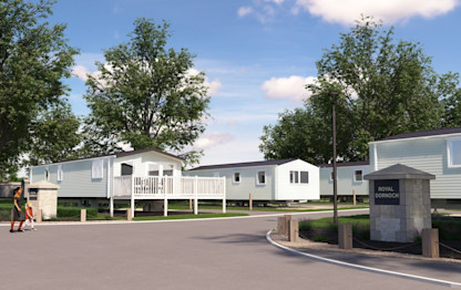 Computer graphic illustration of the new Royal Dornoch community at Seton Sands