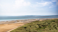 The dunes and beach flats shown from above.