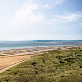 The dunes and beach flats shown from above.