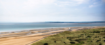 The dunes and beach flats shown from above.