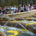 Duck race in the fountains at Alnwick.