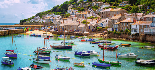 Mousehole Harbour in Penzance, Cornwall.