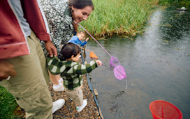Pond dipping at Primrose Valley