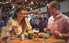 Enjoying the food (and company) in Coast House